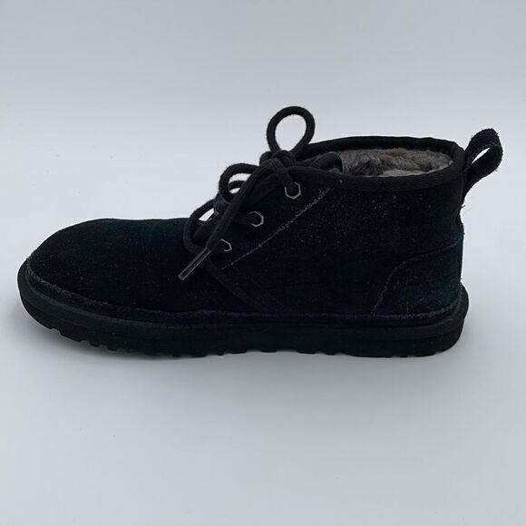 UGG Neumel black suede leather shearling wool lined ankle boots men’s size 7 main image 4